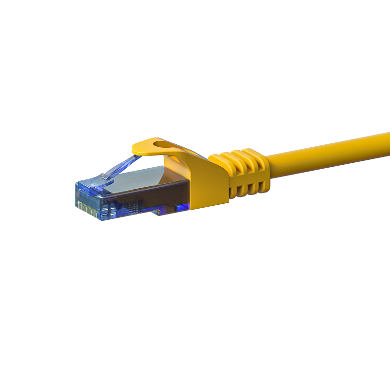 UTP CAT6a patchkabel 0,25m geel - 100% koper